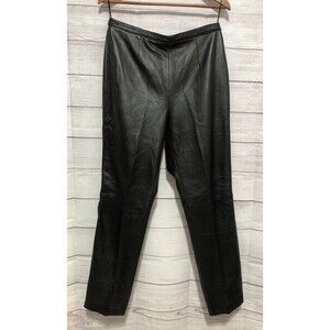 Vintage Sigrid Olsen Black Leather Pants Womens 12